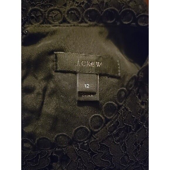 J. Crew Black Dress 12 Lace Shift Corp Core Witchy Vampire Goblin Renaissance - Picture 10 of 12